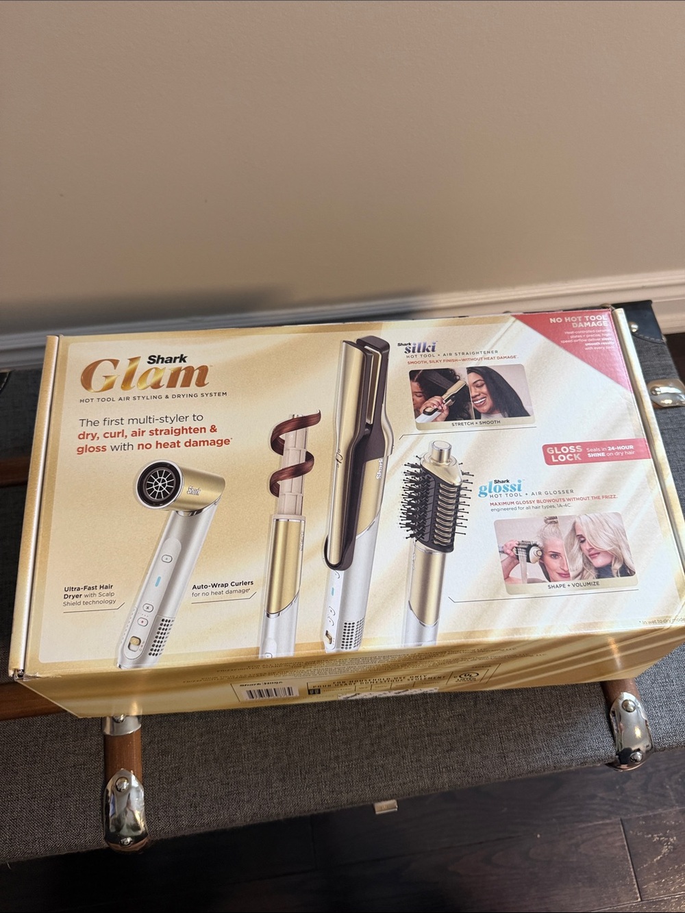 Shark Glam 5-in-1 Hair Styling Set - Gold & White